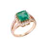 Кольцо No name с изумрудом 2,40 ct Light Bluish Green/SI1 и бриллиантами(51944) №1