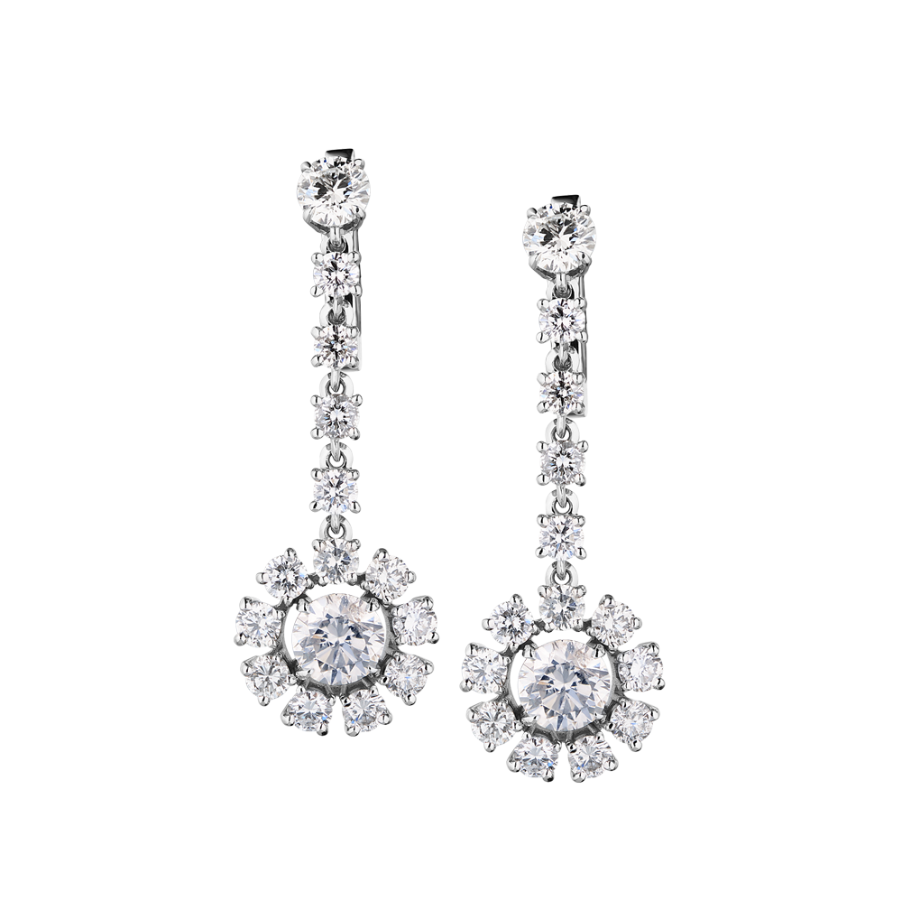 Серьги No name 1,02 - 1,03 ct G/SI3 & 3.35 ct Round Diamonds(26621) №6