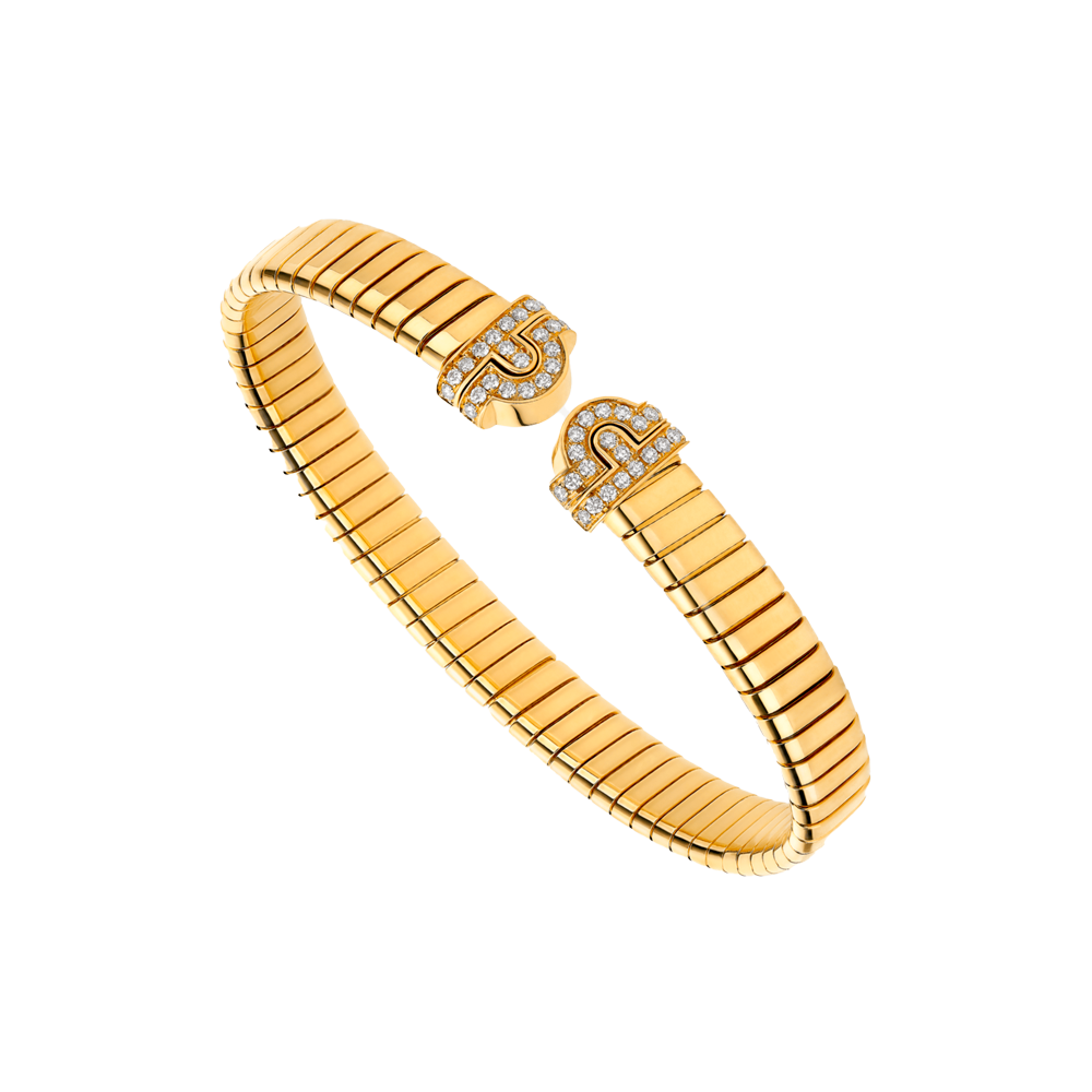 Браслет Bvlgari Tubogas Yellow Gold & Pavé Diamonds 361371(53445) №4