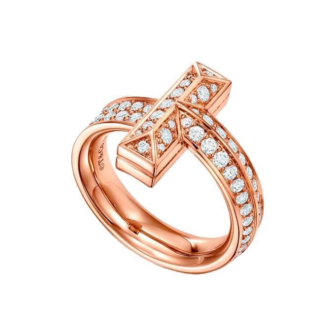 Кольцо Tiffany & Co T1 Rose Gold & Diamonds (SIZE 51) 68169763(42408) №4