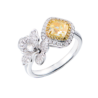 Кольцо GIA 1,02 ct Fancy Light Yellow/VS1 Cushion Cut & White Gold(54889) №1