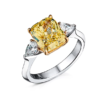 Кольцо GIA 4.18 ct Natural Fancy Yellow/SI1 Cushion Cut Diamond(29939) №1