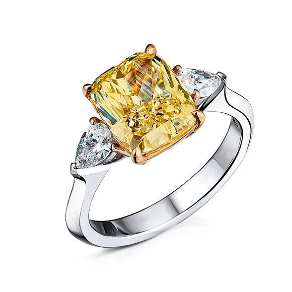Кольцо GIA 4.18 ct Natural Fancy Yellow/SI1 Cushion Cut Diamond(29939) №5