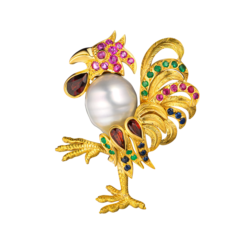 Брошь Ralfdiamonds Rooster with Baroque Pearl(41594) №2