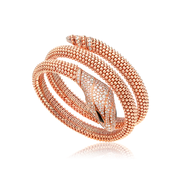 Браслет Bvlgari Serpenti Rose Gold & Diamonds & Onyx (SIZE 17) 358433(44363) №4