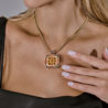 Подвеска Zancan Square Sapphire & Ruby & Citrine & Diamonds(45275) №3