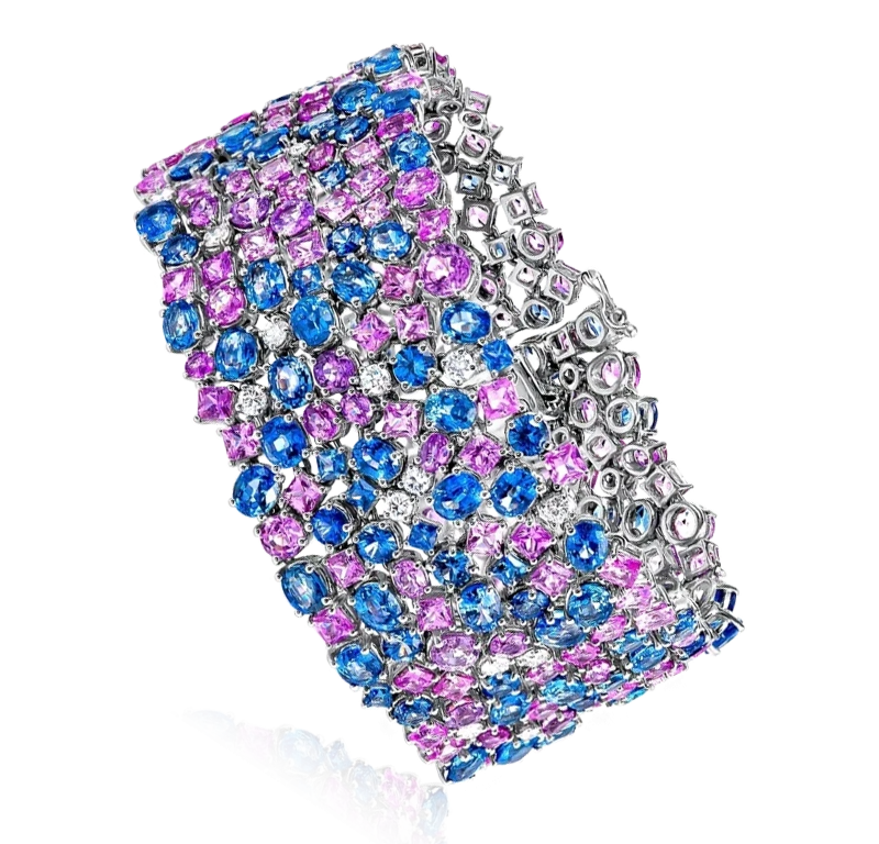 Браслет Yanush Gioielli 79,95 ct Blue & Pink Sapphire & 1,54 ct Diamonds & White Gold(44629) №4