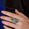 Кольцо No name 1,00 ct Round Diamonds & Green Stone(31712) №2