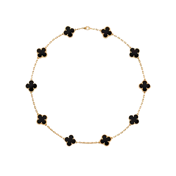 Колье Van Cleef & Arpels Vintage Alhambra 10 Motifs Yellow Gold Onyx VCARA42700(51057) №4
