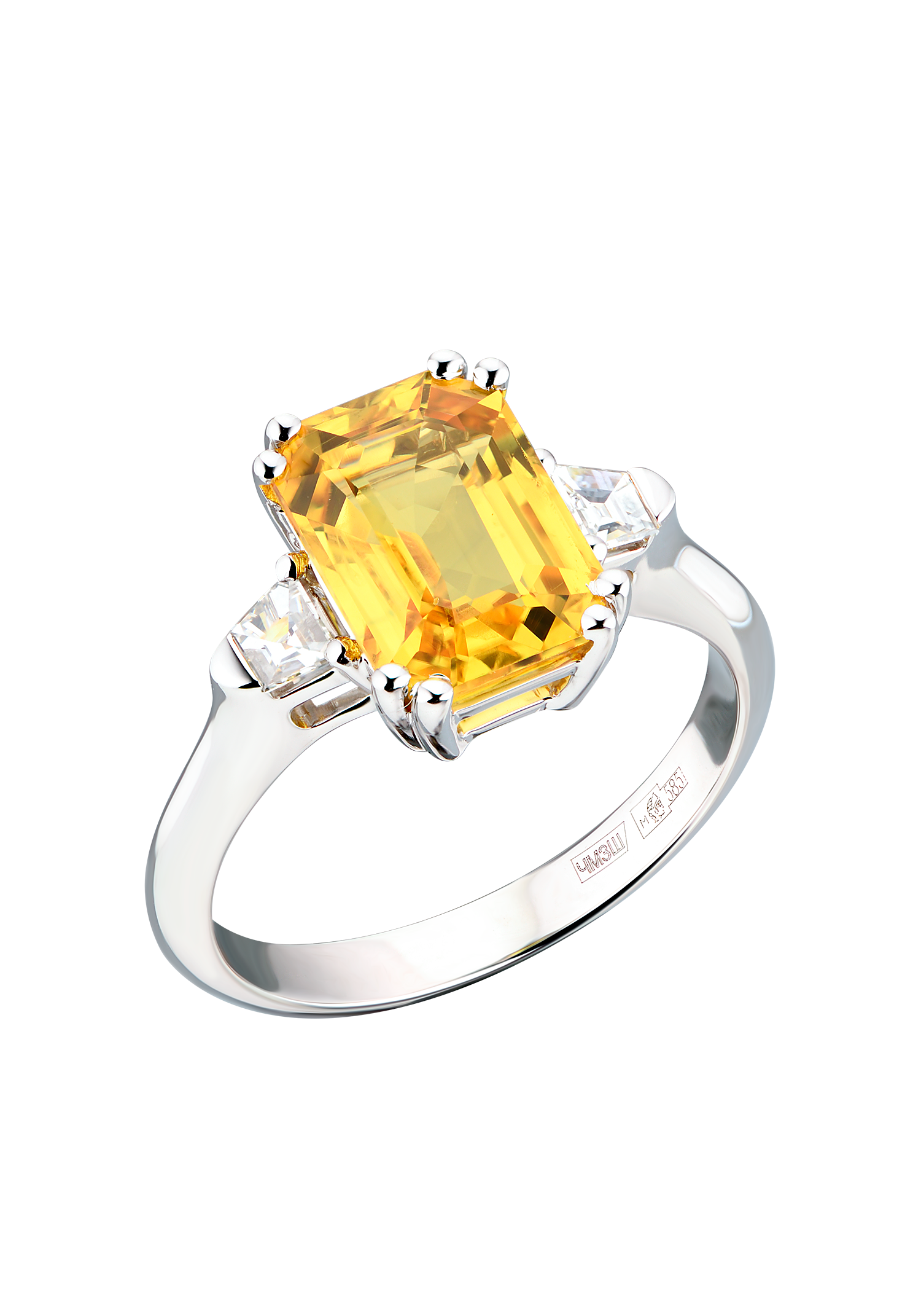 Кольцо GIA 2,02 ct Natural Fancy Yellow/SI2 Radiant Diamond(32403) №5