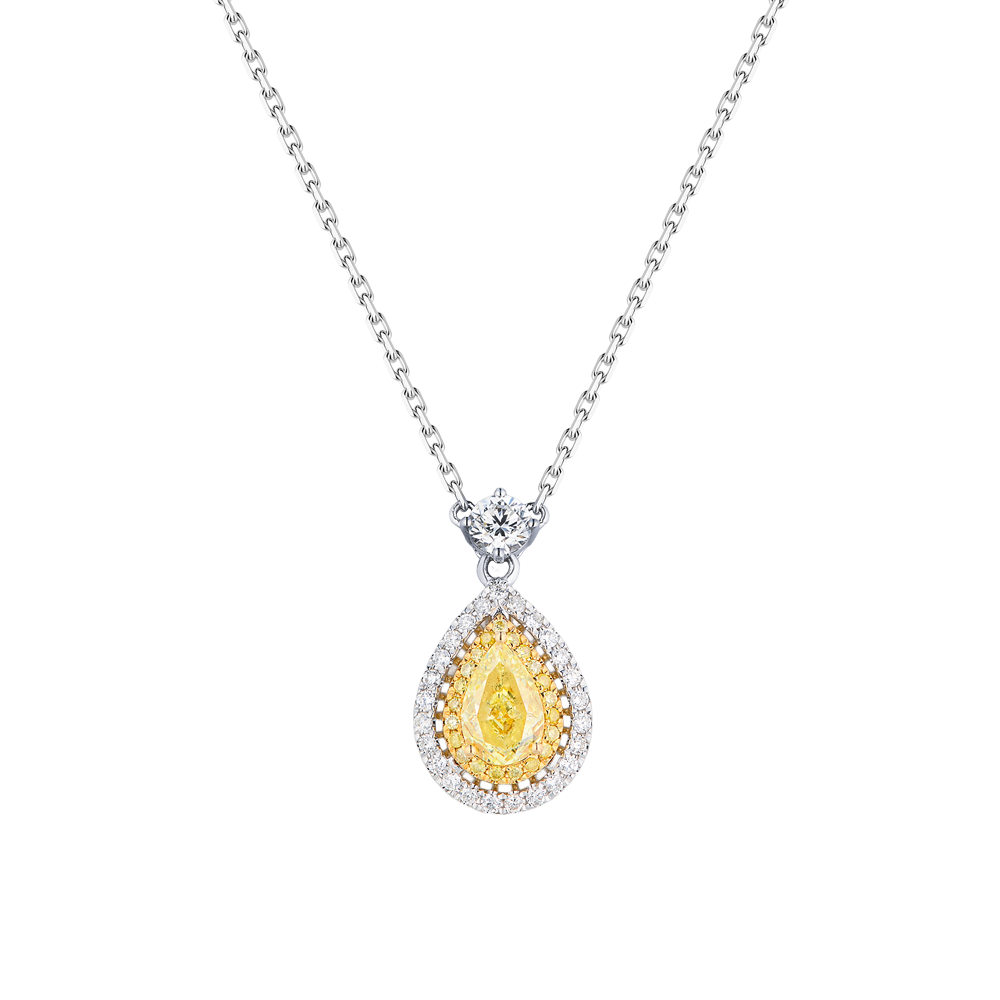 Подвеска GIA 1,01 ct Natural Fancy Yellow/SI1 Pear Diamond(42210) №4