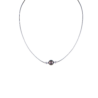 Колье Mikimoto Black Pearl 9 mm & 2 Round Diamonds & White Gold(46439) №1