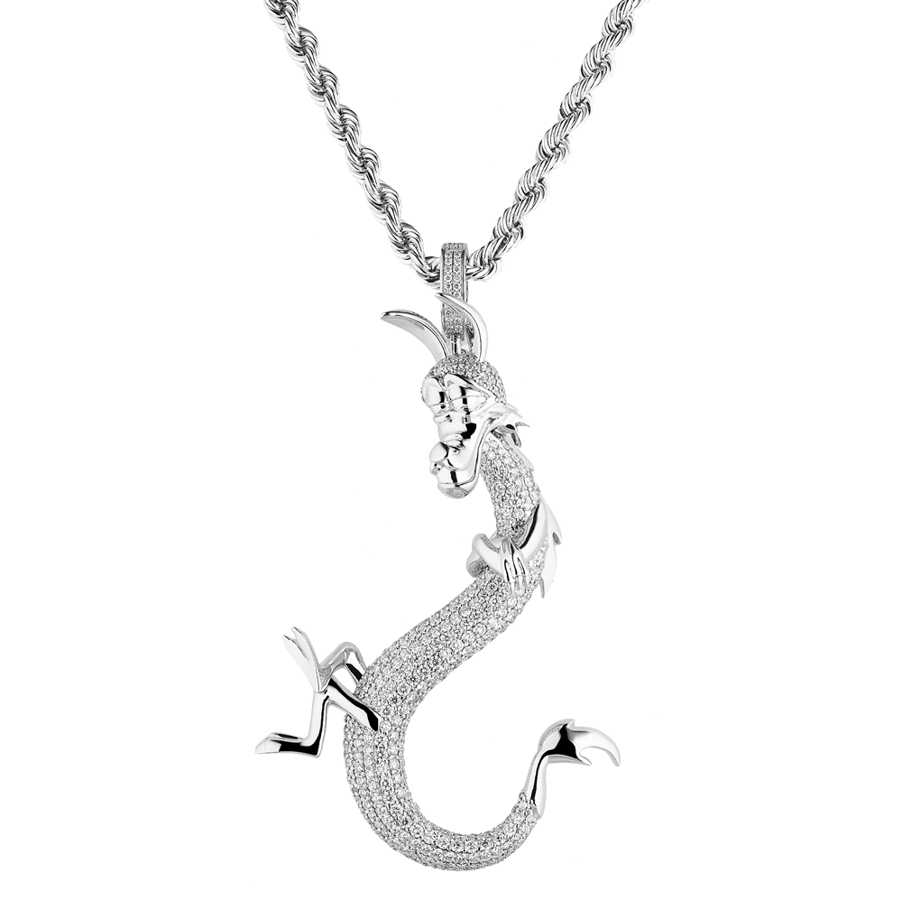 Подвеска Mozi Jewelry Дракон Мушу из мультфильма «Мулан» 9,00 ct Natural Diamonds & White Gold(34990) №5