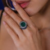 Кольцо GRS Gemresearch Swisslab 7,47 ct Natural Green Emerald & Sapphires & Diamonds(26041) №3