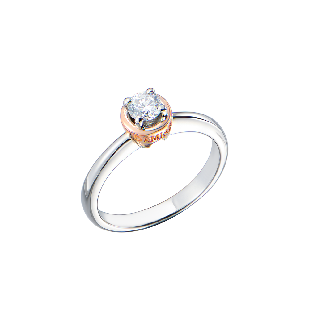Кольцо Damiani Solitaire Engagement 0,22 ct White & Rose Gold(50393) №2