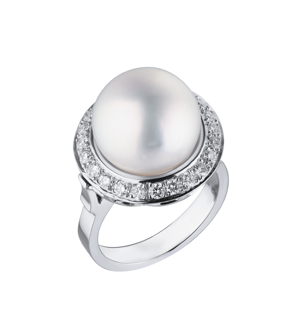 Кольцо No name Akoya Pearl 13,0 mm & Diamonds(19258) №4