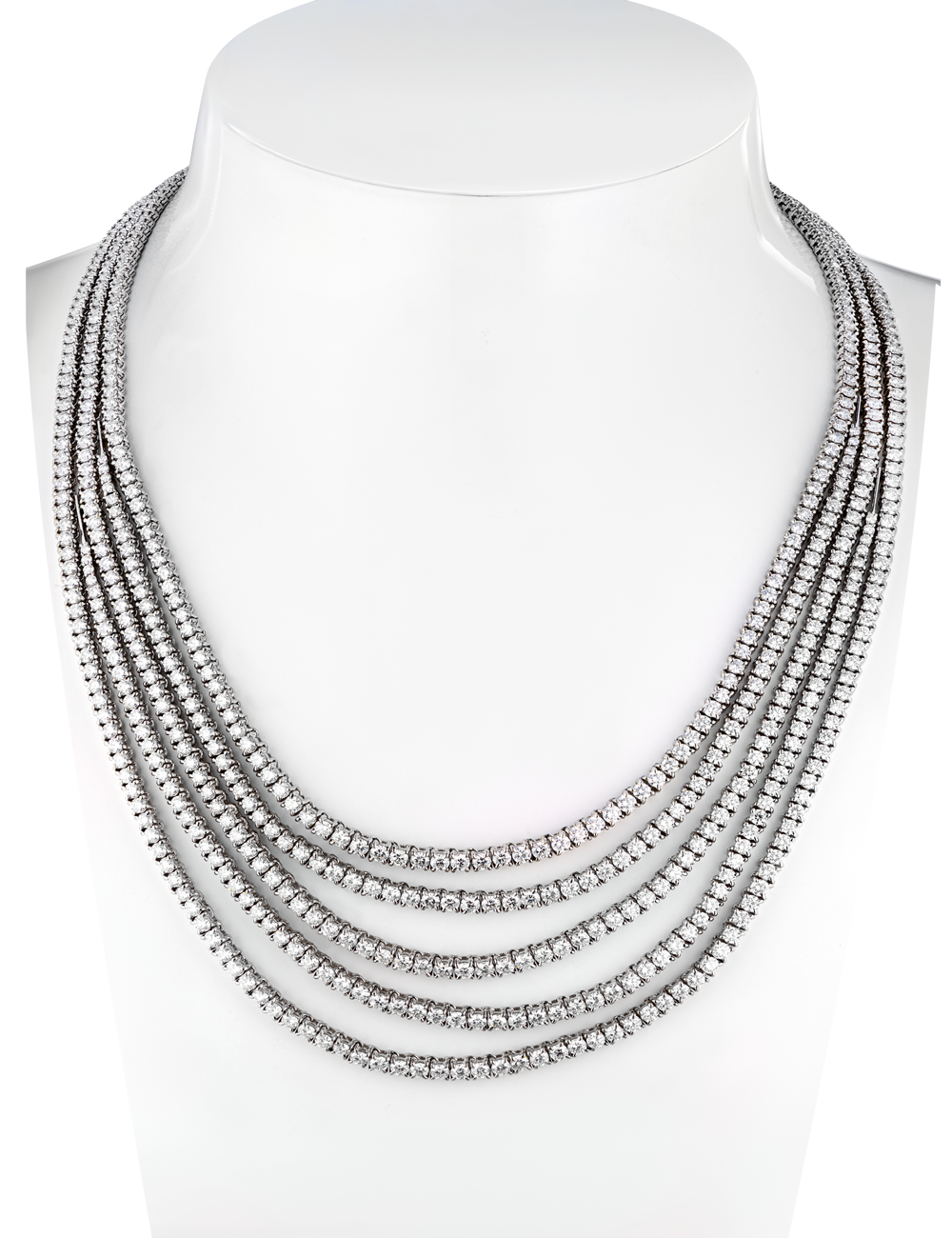 Колье Leo Pizzo 28,0 ct Five Row Tennis Necklace(42202) №5