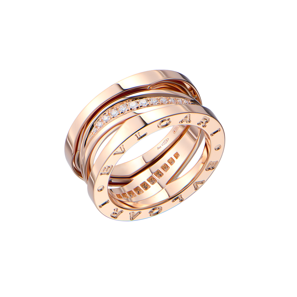 Кольцо Bvlgari B.zero1 Zaha Hadid Design Legend Rose Gold & Diamonds 355152(50735) №2
