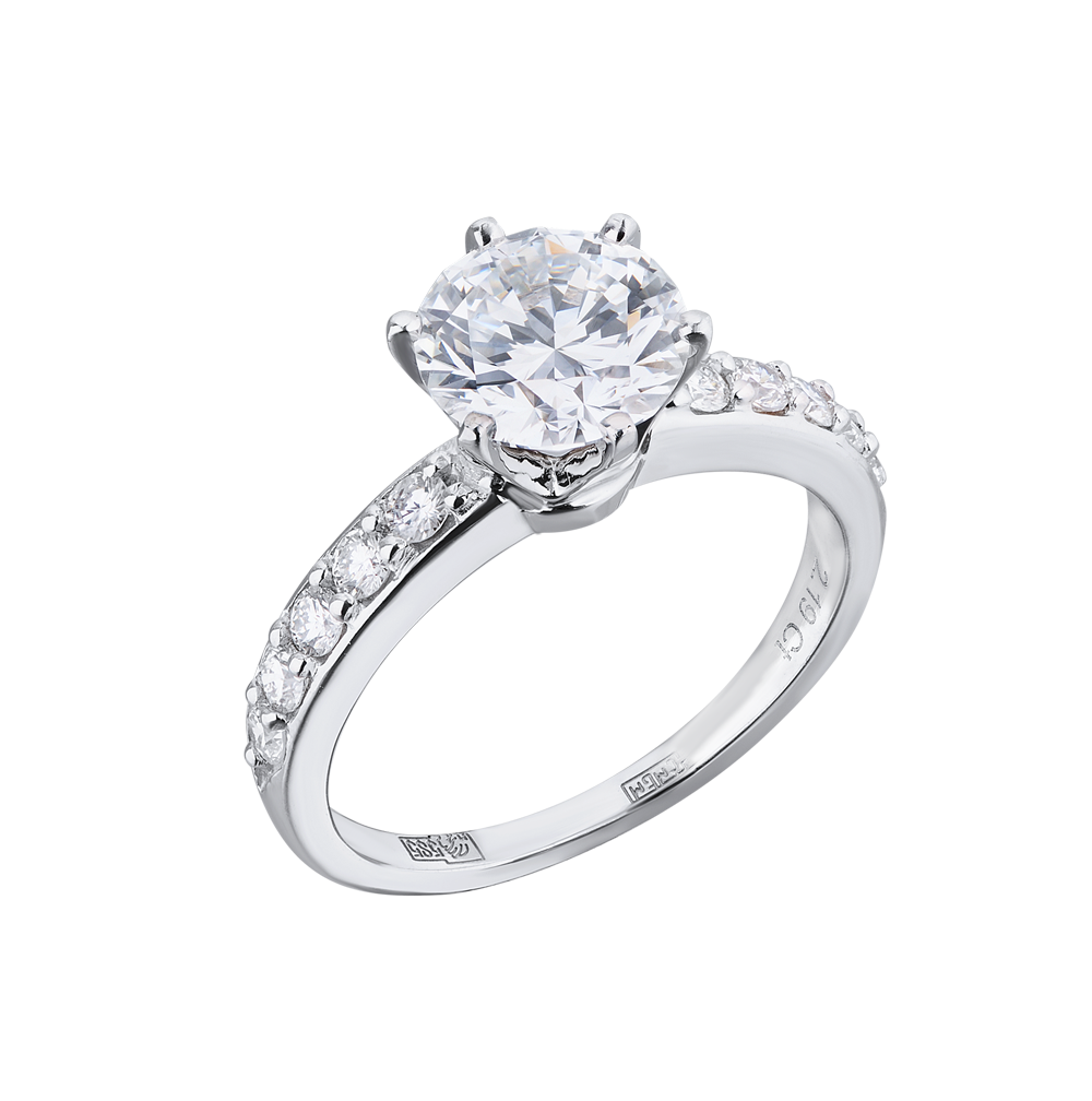Кольцо No name 2,19 ct Faint Blue/VS2 Rount Cut Diamonds(45502) №3