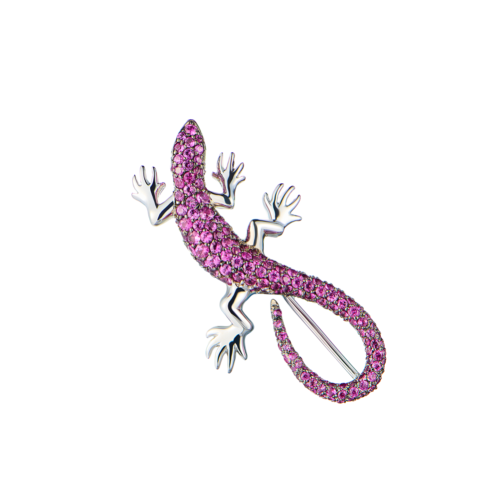 Брошь No name Lizard Ruby & White Gold(55307) №2