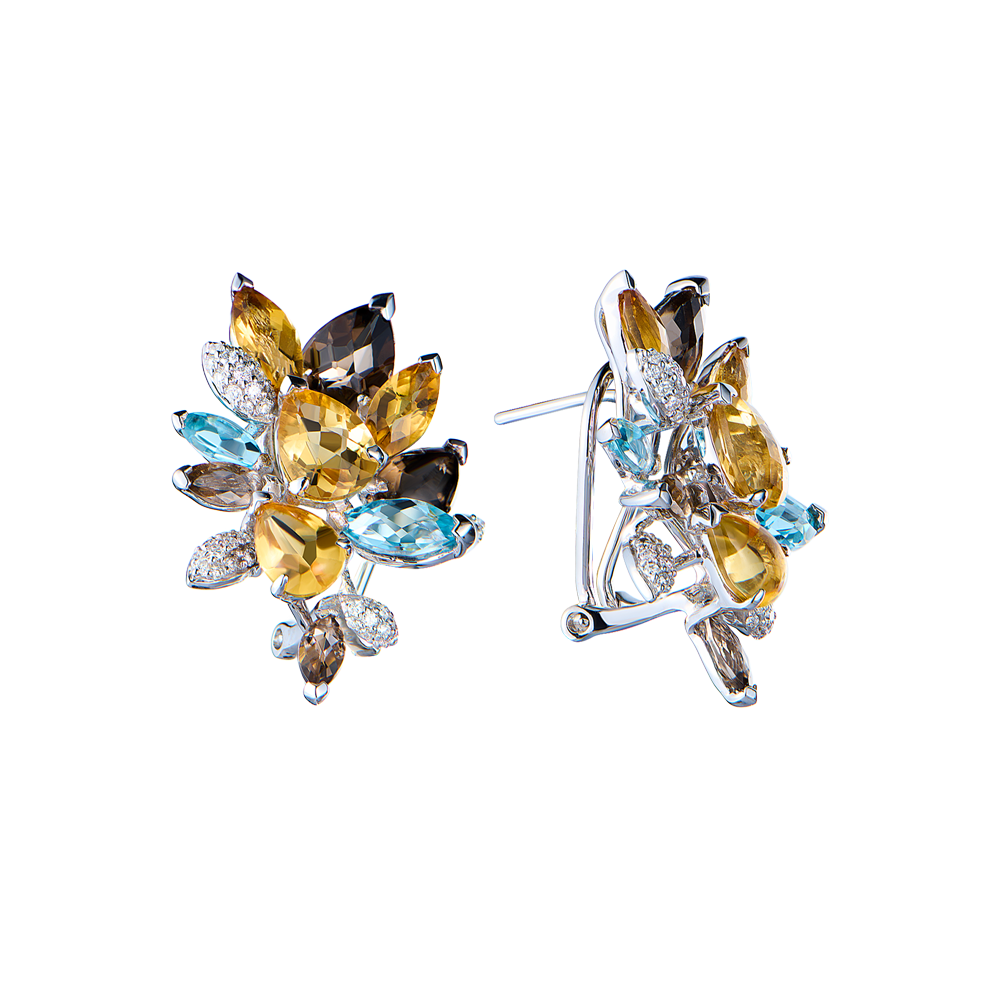 Серьги Damas Сhrysolite & Topaz & Citrine & Diamonds and White Gold(51930) №4