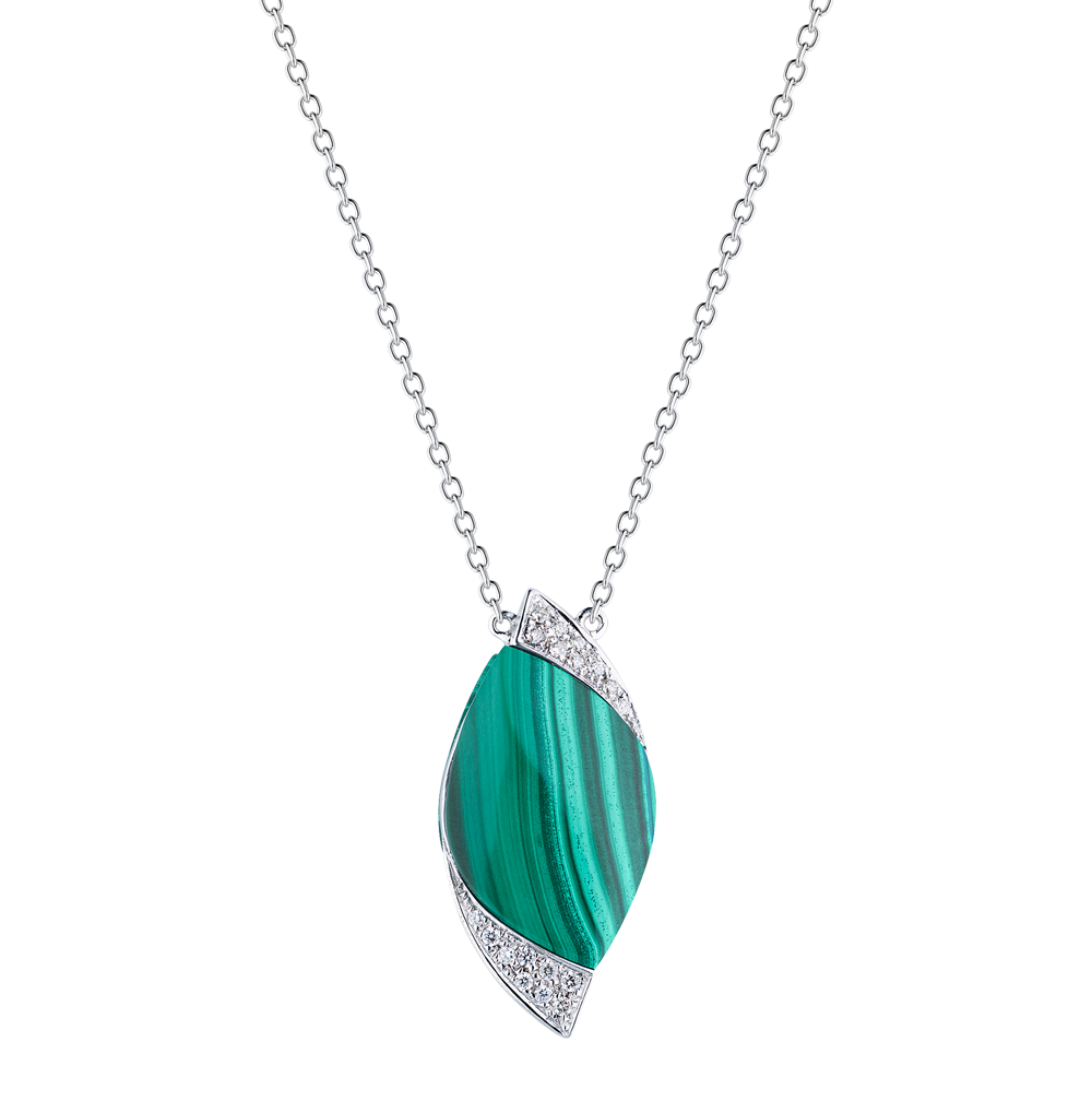 Подвеска UTOPIA Selene Malachite & Diamonds White Gold KSP2BBMSP01(35962) №4