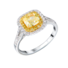 Кольцо GIA 1,11 ct Fancy Yellow/VS1 Cushion Cut & White Gold(53561) №1