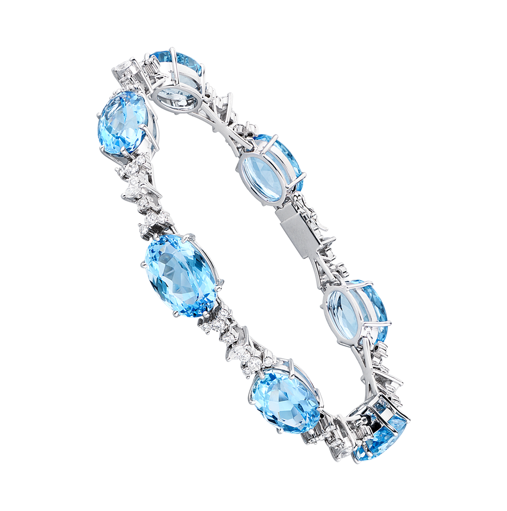 Браслет H.Stern Aquamarine and Diamond Bracelet in White Gold(23057) №5