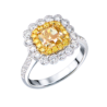 Кольцо GIA 1,21 ct Fancy Yellow/VS2 Radiant Cut & White Gold(53564) №1