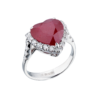 Кольцо No name 8,70 ct Red Ruby Heart & 0,65 ct Diamonds & White Gold(45504) №1