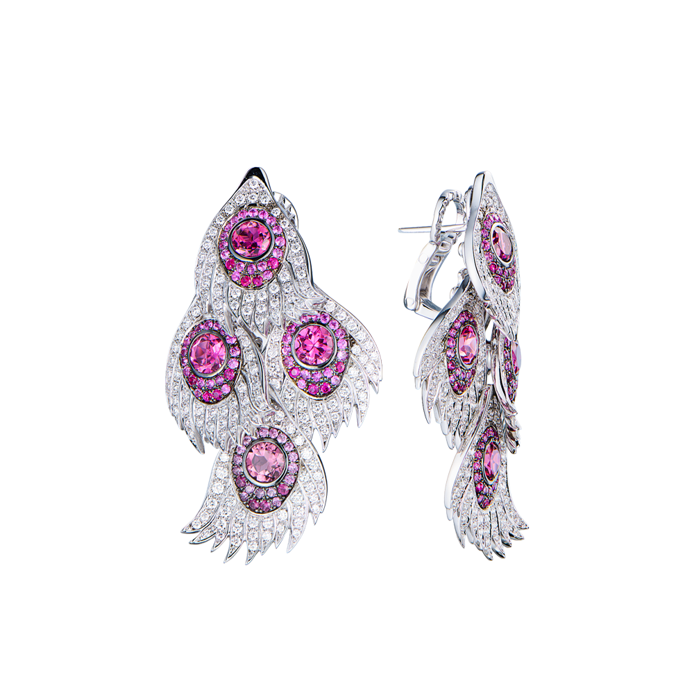Серьги Carrera y Carrera Peacock White Gold & Sapphire & Diamond(55077) №2