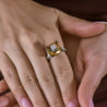 Кольцо No name Yellow Quartz & Diamonds & White Gold(49078) №3