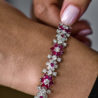 Браслет No name Flowers 9,20 ct Natural Ruby & 9,90 ct Diamonds & White Gold(49569) №3