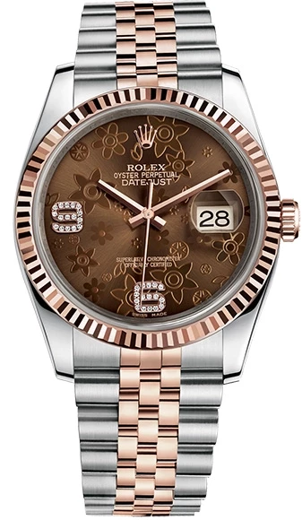 Швейцарские часы Rolex Datejust 36 мм Brown Floral Diamonds Dial 116231(46500) №2