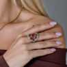 Кольцо Hour Passion Jewellery White Gold & Tourmaline & Peridot & Diamond(51448) №4