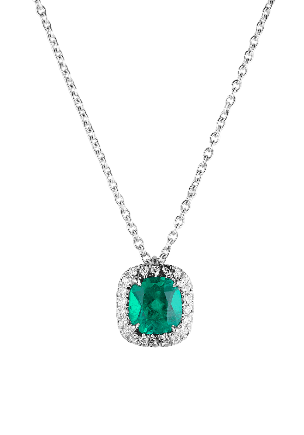 Подвеска No name 0,84 ct Natural Emerald Cushion & 0,20 ct Diamonds(41555) №4