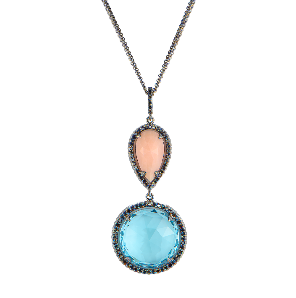 Подвеска No name Topaz & Coral & Black Diamonds(52900) №4