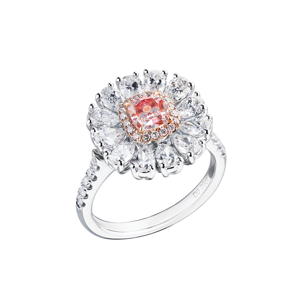 Кольцо GIA 0,70 ct Natural Faint Pink/VS2 Cushion Cut Diamond(29506) №5