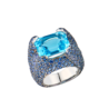 Кольцо No name Topaz & Sapphire & White Gold(55412) №1