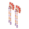 Серьги No name Peacock Collection Coral & Amethyst & Topaz & Diamond(49098) №1