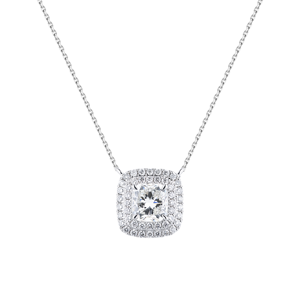 Подвеска GIA 2,02 ct H/VS1 Cushion Cut Diamond & White Gold(35954) №5