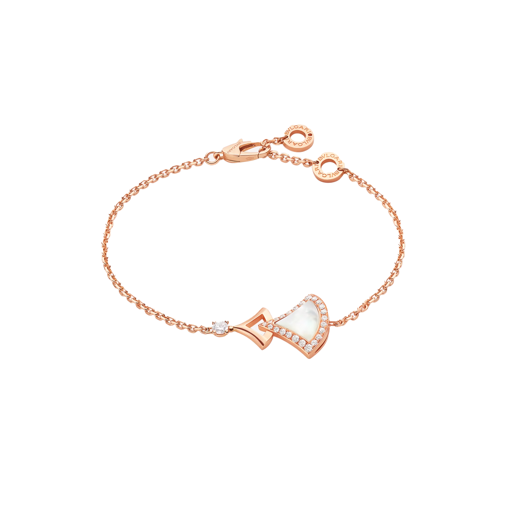Браслет Bvlgari Diva's Dream Rose Gold & Mother of Pearl & Diamonds (Size M-L) 358684(43780) №5