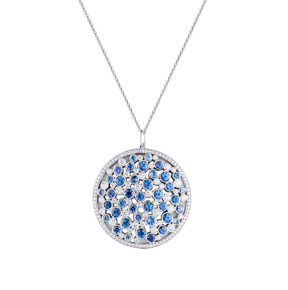 Подвеска Tiffany & Co Cobblestone Sapphire & Diamond in Platinum(54115) №4