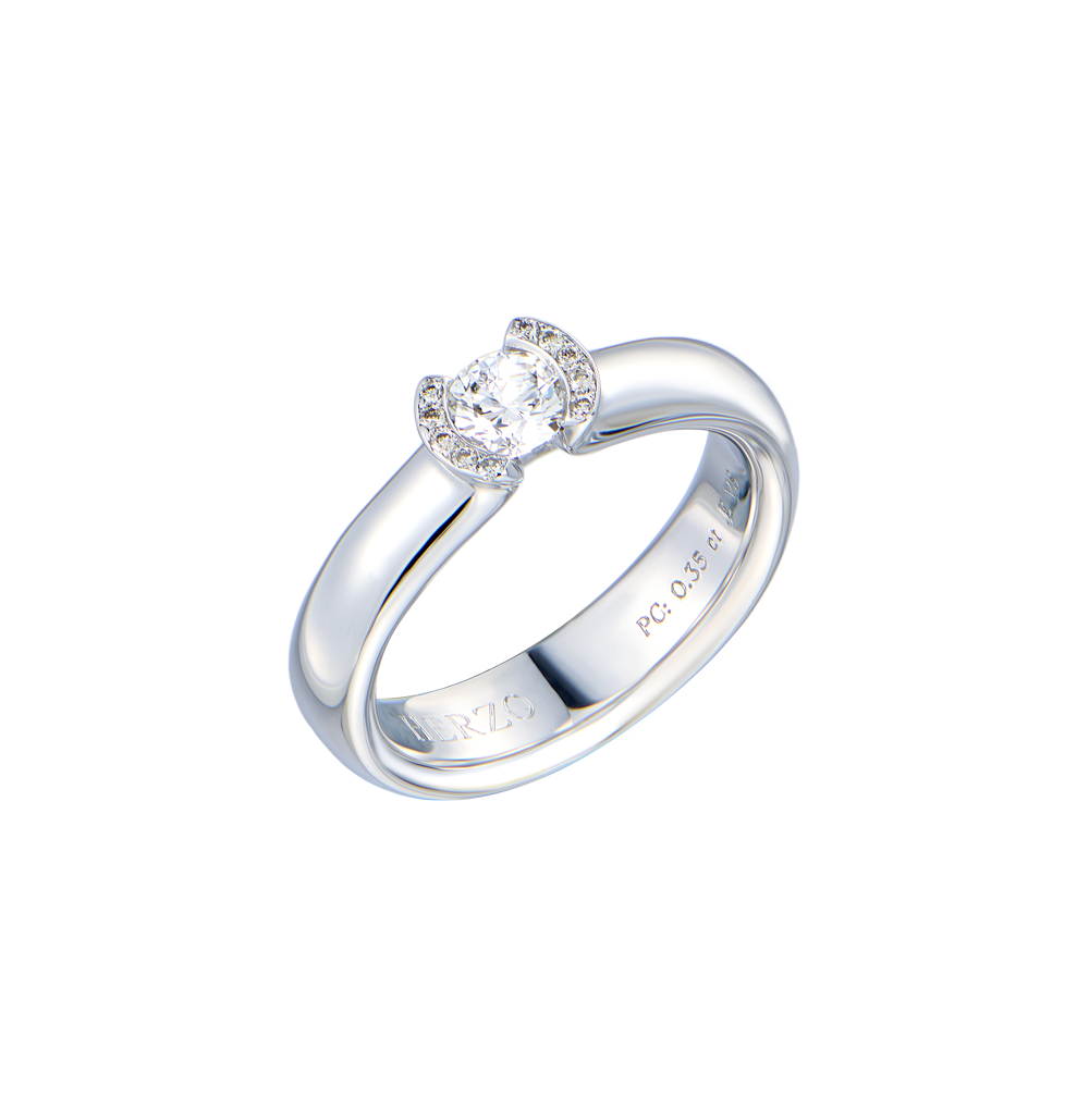 Кольцо No name 0,35 ct E/VS2 Round Cut Diamond & White Gold(50087) №3