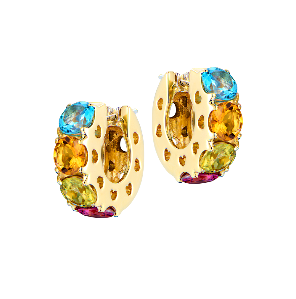 Серьги No name Multigemstone & Yellow Gold(46756) №4
