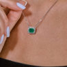 Колье No name с изумрудом 1,30 ct Intense Slightly Bluish Green/I2 и бриллиантами(31358) №3