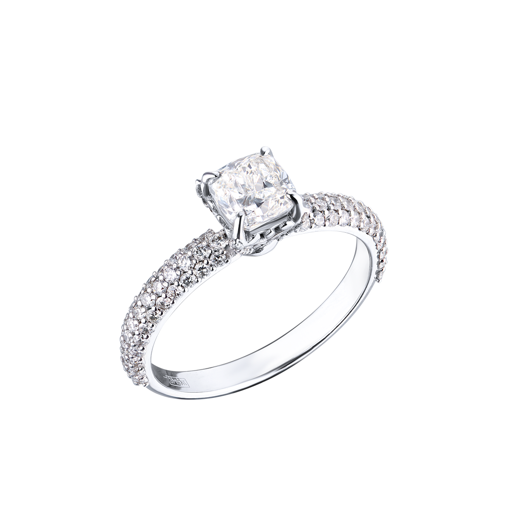 Кольцо No name 1,01 ct G/VS1 Cushion Cut Diamond & White Gold(27459) №5