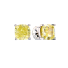 Пусеты GIA Cushion Diamond 4,10 - 4,02 ct Fancy Yellow/VS1-VS2 ()(48542) №1