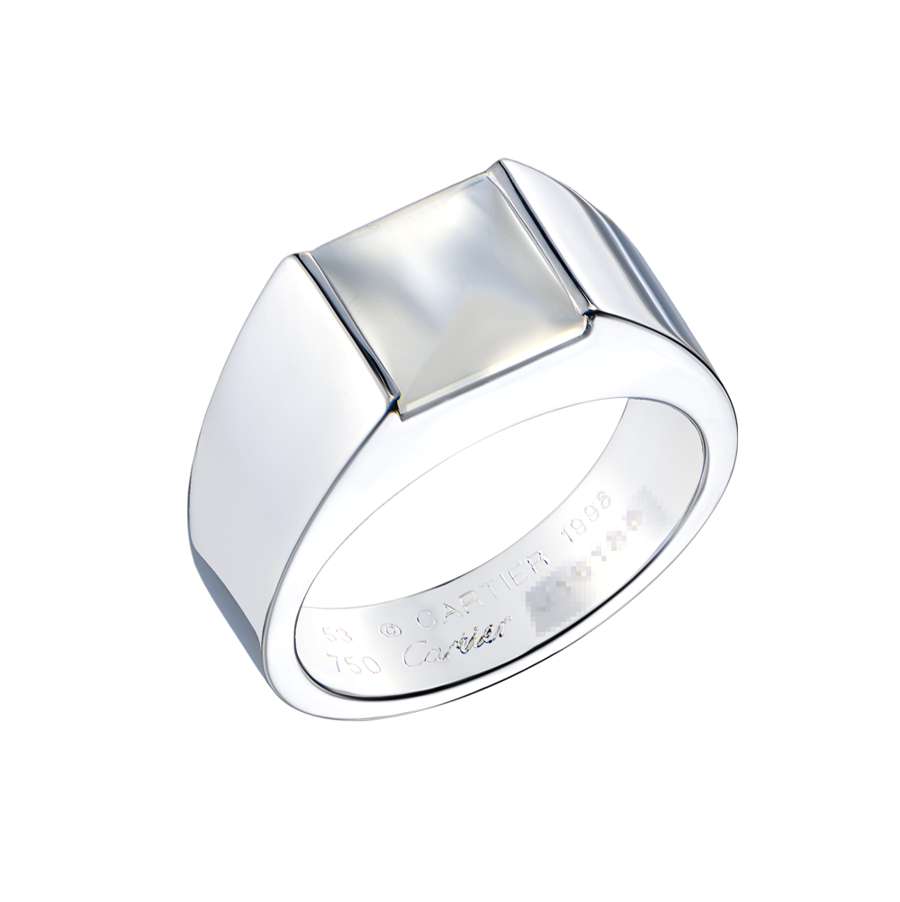 Кольцо Cartier Tank White Gold & Moonstone Square(54402) №2
