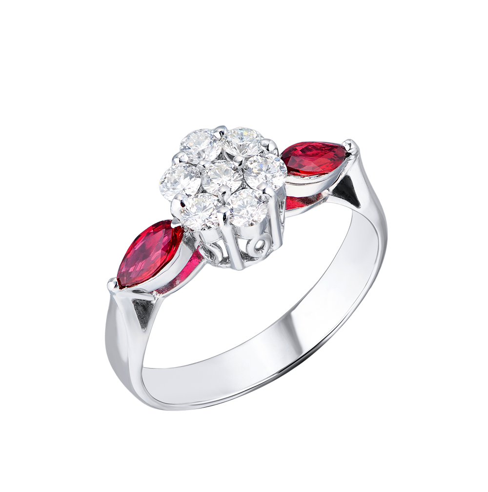 Кольцо No name Diamonds & White Gold(40980) №4